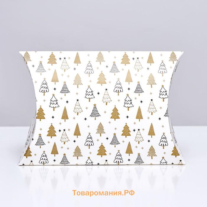 Коробка складная, подарочная новогодняя «Зимний лес» 15×11×3 см