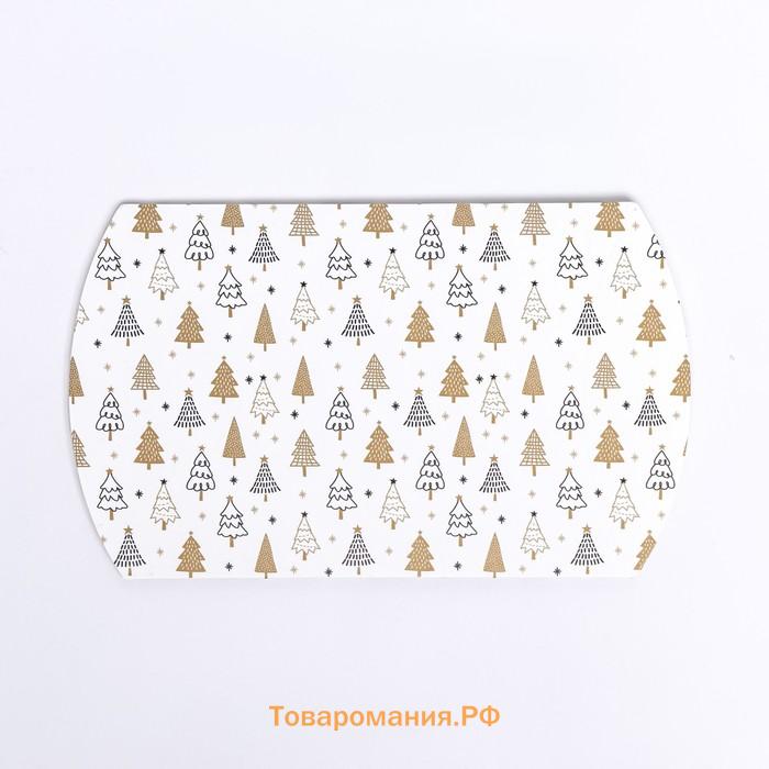 Коробка складная, подарочная новогодняя «Зимний лес» 15×11×3 см