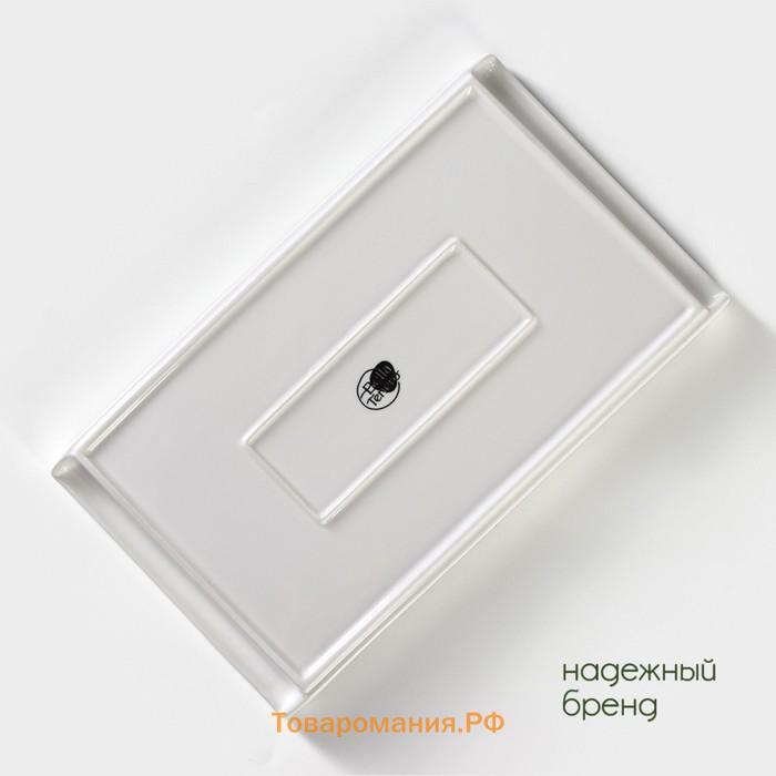 Блюдо для подачи фарфоровое с вставкой из бамбука BellaTenero, 25,5×14,5×2,3 см