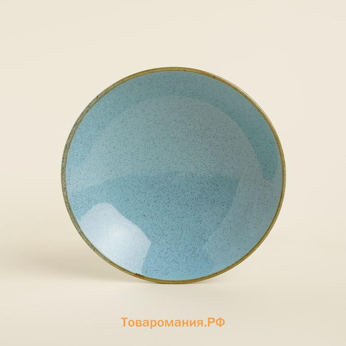Набор мисок фарфоровых SL Home «Аззура», 380 мл, d=16.5 см, голубой
