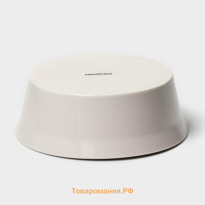 Салатники Magistro Whitewarm, 380/700/1.2 л, d=12/16/20.5 см, набор 3 шт., фарфор, белые