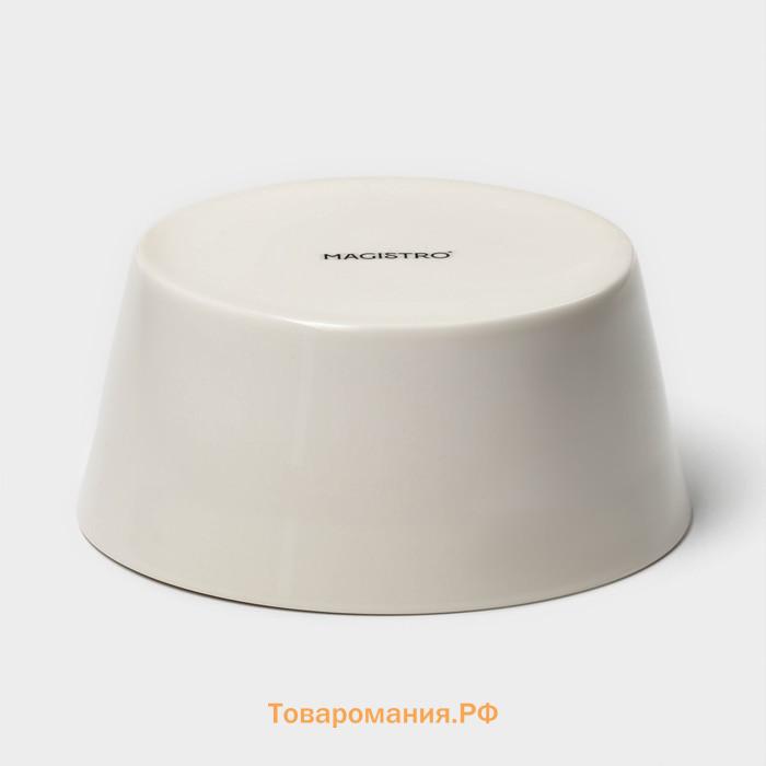Салатники Magistro Whitewarm, 380/700/1.2 л, d=12/16/20.5 см, набор 3 шт., фарфор, белые