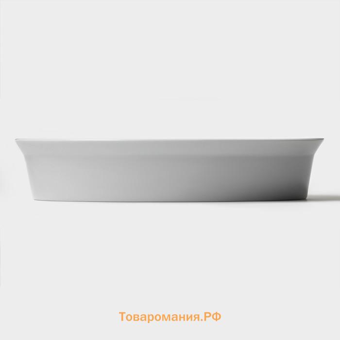 Форма для выпечки Magistro White gloss, 2.5 л, 34×22×6.5 см, жаропрочный фарфор, белая