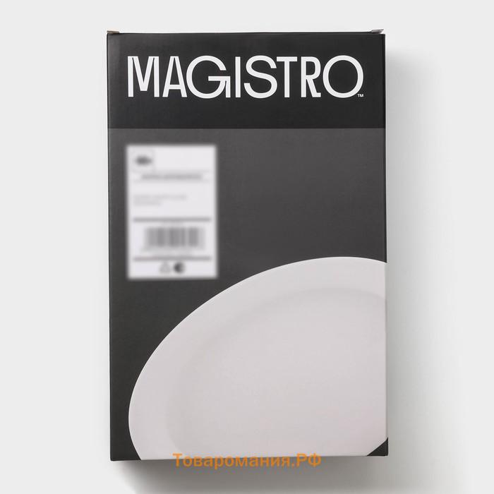Форма для выпечки Magistro White gloss, 2.5 л, 34×22×6.5 см, жаропрочный фарфор, белая