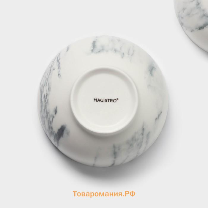 Салатники Magistro Real Marble, 380 мл, 11.6×6.5 см, набор 2 шт., фарфор, белые