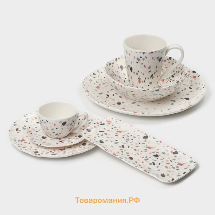 Салатники Magistro Terazzo, 1.4 л, 20×9 см, набор 2 шт., фарфор, белые