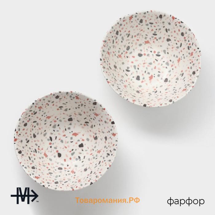 Салатники Magistro Terazzo, 1.4 л, 20×9 см, набор 2 шт., фарфор, белые