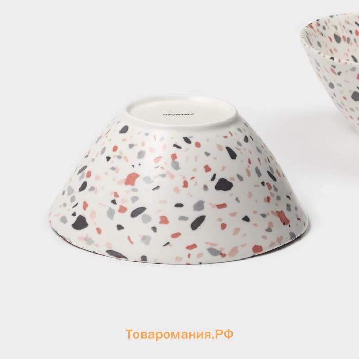 Салатники Magistro Terazzo, 1.4 л, 20×9 см, набор 2 шт., фарфор, белые