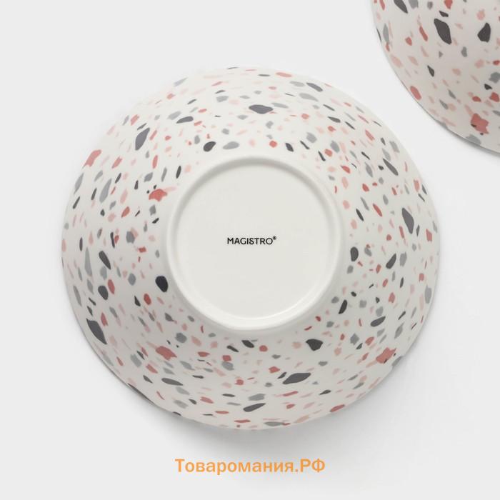 Салатники Magistro Terazzo, 1.4 л, 20×9 см, набор 2 шт., фарфор, белые
