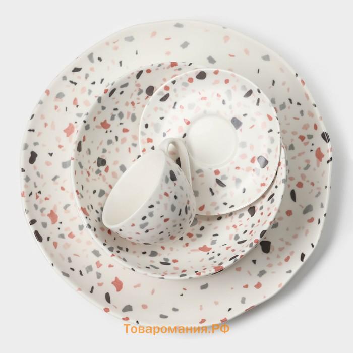 Салатники Magistro Terazzo, 1.4 л, 20×9 см, набор 2 шт., фарфор, белые