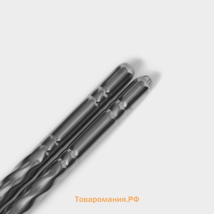 Палочки для суши из нержавеющей стали Magistro, d=0.5 см, 22.5 см, набор 5 пар, 201 сталь, серебристые