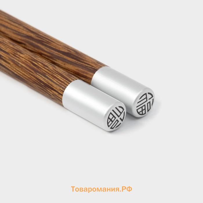 Палочки для суши из неражавеющей стали Magistro, d=0.8 см, 25 см, набор 2 пары, 304 сталь, серебристые