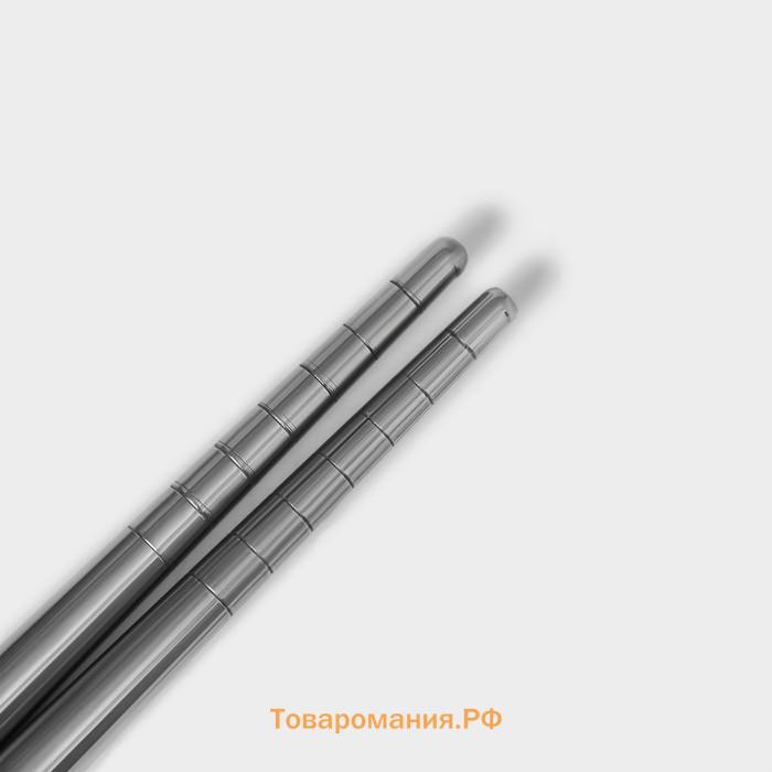 Палочки для суши из неражавеющей стали Magistro, d=0.8 см, 25 см, набор 2 пары, 304 сталь, серебристые