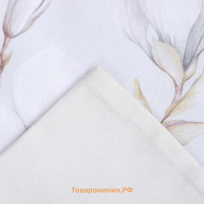 Постельное бельё  1,5 сп Beige flowers, 143х215 см, 150х214 см, 50х70 см -2 шт, мако-сатин 114г/м2