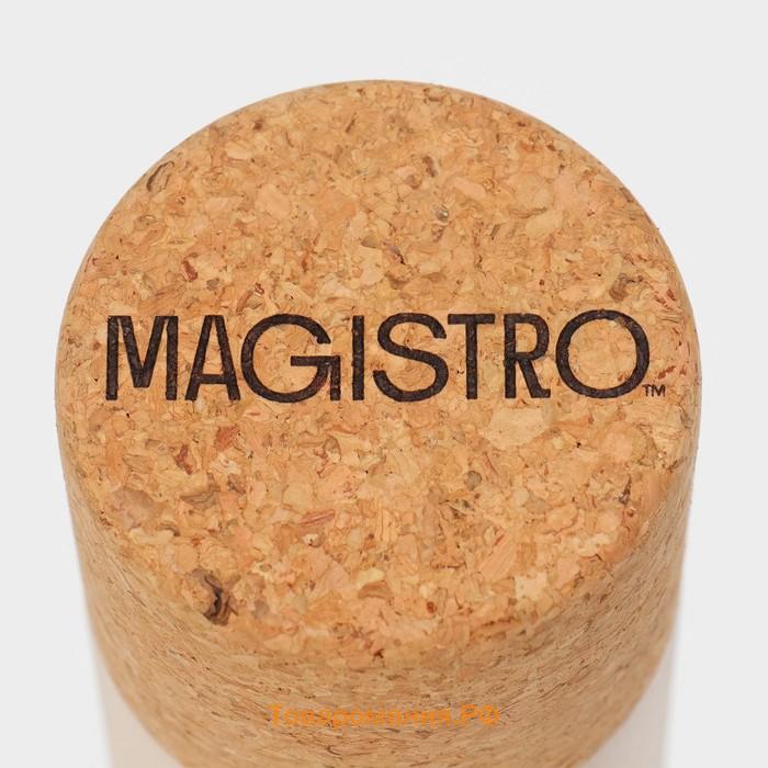 Бутылка для воды Magistro Cork, c элементами пробки, 450 мл, 7×7×23 см, бежевый