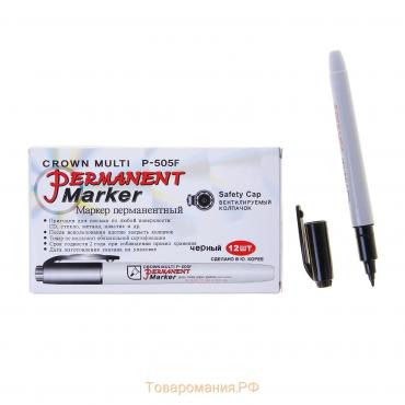 Маркер перманентный Crown Multi Marker Super Slim, 1.0 мм, пулевидный, чёрный