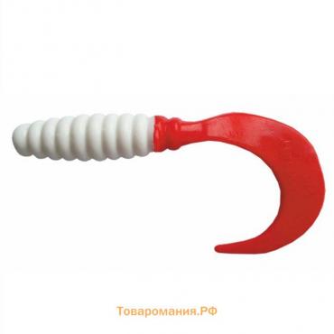 Твистер Helios Credo White & Red, 6 см, 7 шт. (HS-10-003)