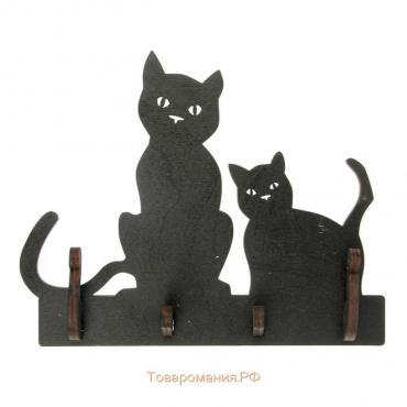 Ключница открытая "Две кошки"  20,5×17,5×3 см МИКС