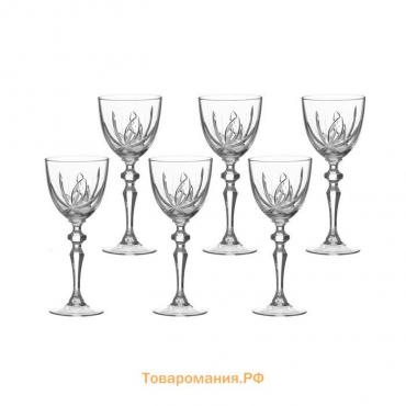 Набор бокалов хрустальных для вина «Цветок», 250 мл, 6 шт