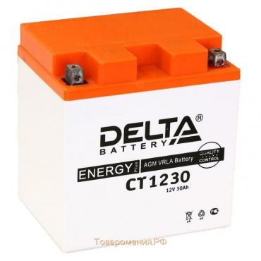 Аккумуляторная батарея Delta СТ1230 (YTX30L, YТX30L-BS, YB30L-B) 12 В, 30 Ач обратная (- +)