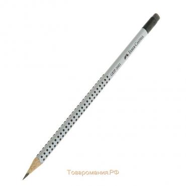 Карандаш чернографитный Faber-Castell профессиональные Grip 2001 с ластиком B трёхгранный корпус, массажные шашечки