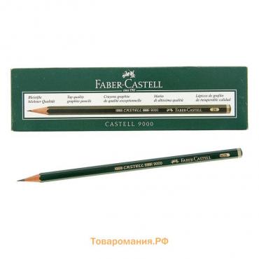 Карандаш художественный чёрнографитный Faber-Castel CASTELL® 9000 профессиональные 2B зелёный