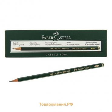 Карандаш художественный чёрнографитный Faber-Castel CASTELL® 9000 профессиональные 3B зелёный