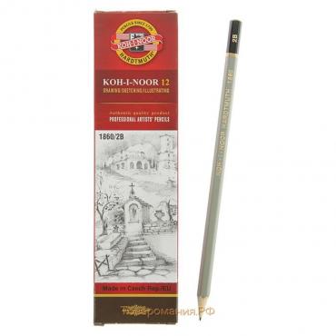 Карандаш чернографитный Koh-I-Noor 1860 2B Gold Star, профессиональный