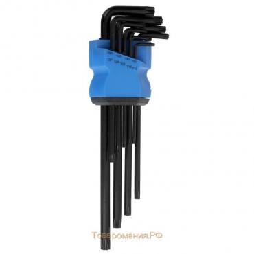 Набор ключей ТУНДРА black, TORX Tamper, экстрадлинные, CrV, TT10 - TT50, 9 шт.