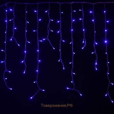 Гирлянда «Бахрома» 3 × 0.9 м, IP44, УМС, прозрачная нить, 232 LED, свечение синее, 220 В