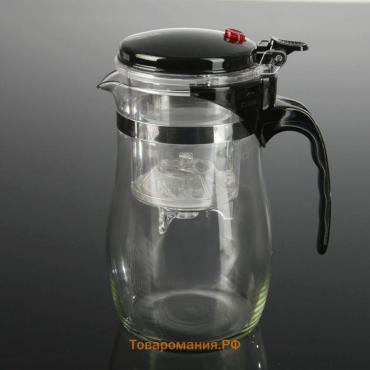 Чайник стеклянный заварочный Magistro «Мехико», 750 мл, с металлическим ситом, пластиковая колба