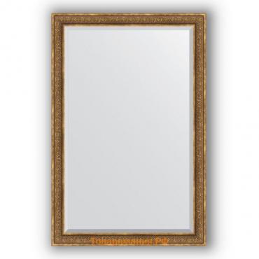 Зеркало с фацетом в багетной раме - вензель бронзовый 101 мм, 119 х 179 см, Evoform