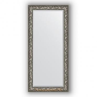Зеркало с фацетом в багетной раме - византия серебро 99 мм, 79 х 169 см, Evoform
