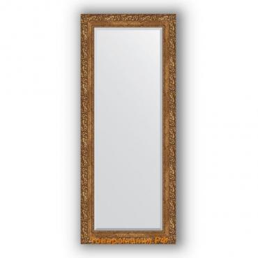 Зеркало с фацетом в багетной раме - виньетка бронзовая 85 мм, 60 х 145 см, Evoform