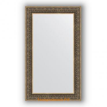 Зеркало в багетной раме - вензель серебряный 101 мм, 73 х 123 см, Evoform