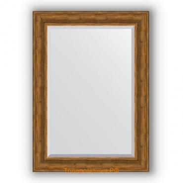 Зеркало с фацетом в багетной раме - травленая бронза 99 мм, 79 х 109 см, Evoform