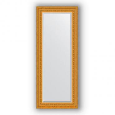 Зеркало с фацетом в багетной раме - сусальное золото 80 мм, 55 х 135 см, Evoform