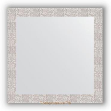 Зеркало в багетной раме - соты алюминий 70 мм, 76 х 76 см, Evoform