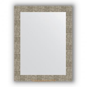Зеркало в багетной раме - соты титан 70 мм, 66 х 86 см, Evoform