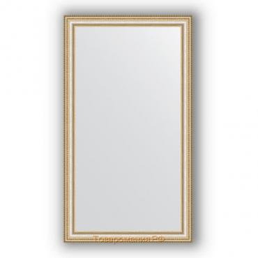 Зеркало в багетной раме - золотые бусы на серебре 60 мм, 65 х 115 см, Evoform