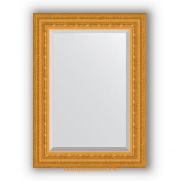 Зеркало с фацетом в багетной раме - сусальное золото 80 мм, 55 х 75 см, Evoform