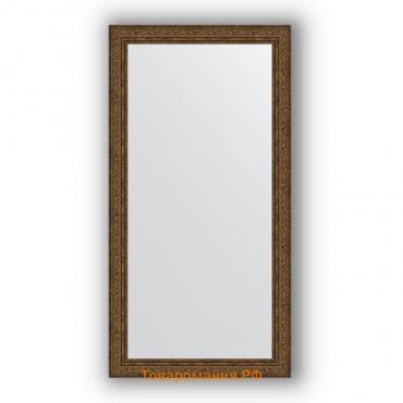 Зеркало в багетной раме - виньетка состаренная бронза 56 мм, 54 х 104 см, Evoform