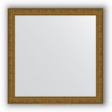 Зеркало в багетной раме - виньетка состаренное золото 56 мм, 74 х 74 см, Evoform
