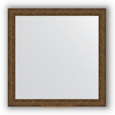 Зеркало в багетной раме - виньетка состаренная бронза 56 мм, 74 х 74 см, Evoform