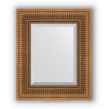 Зеркало с фацетом в багетной раме - бронзовый акведук 93 мм, 47 х 57 см, Evoform