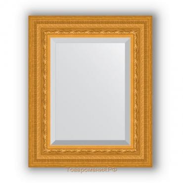 Зеркало с фацетом в багетной раме - сусальное золото 80 мм, 45 х 55 см, Evoform