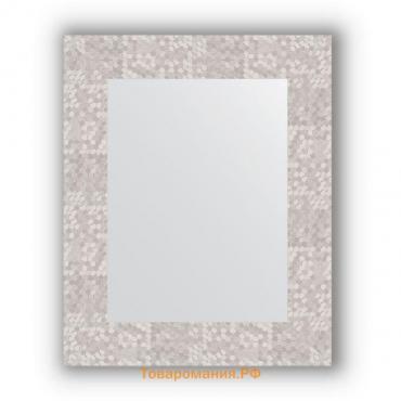 Зеркало в багетной раме - соты алюминий 70 мм, 43 х 53 см, Evoform