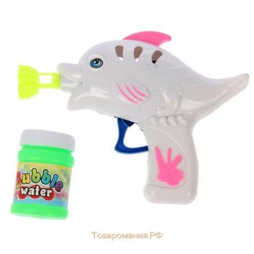 Генератор-пистолет мыльных пузырей «Фиолетовая рыбка», в наборе мыльный раствор, 50 мл, МИКС