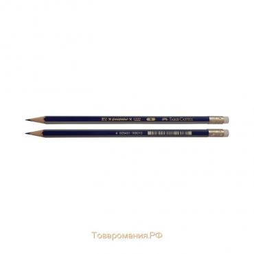 Карандаш чёрнографитный Faber-Castell GOLDFABER 1222 B, с ластиком, шестигранный, цена за 1 штуку