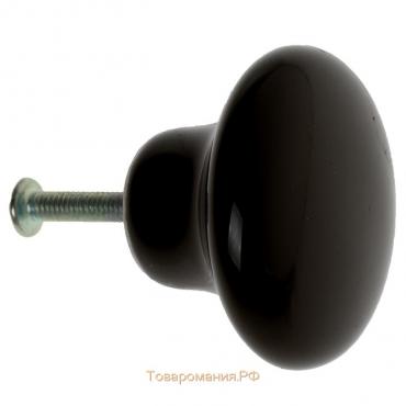 Ручка-кнопка BOWL Ceramics 002, d=38, керамическая, черная